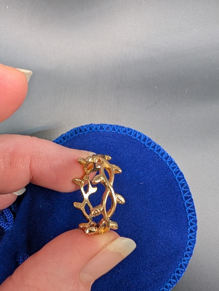 Bague fine feuilles entrelacées Taille 61 Titane neuve - photo numéro 3