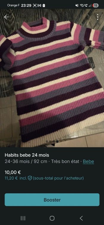 Habits bebe fille