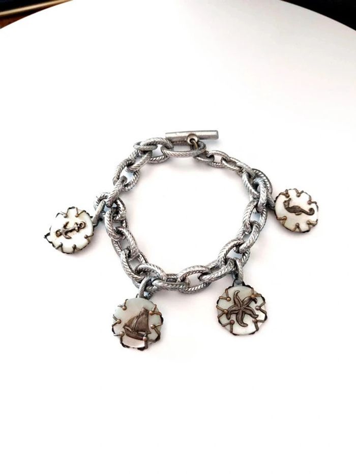 Magnifique bracelet chaîne avec breloques thème marin - photo numéro 3