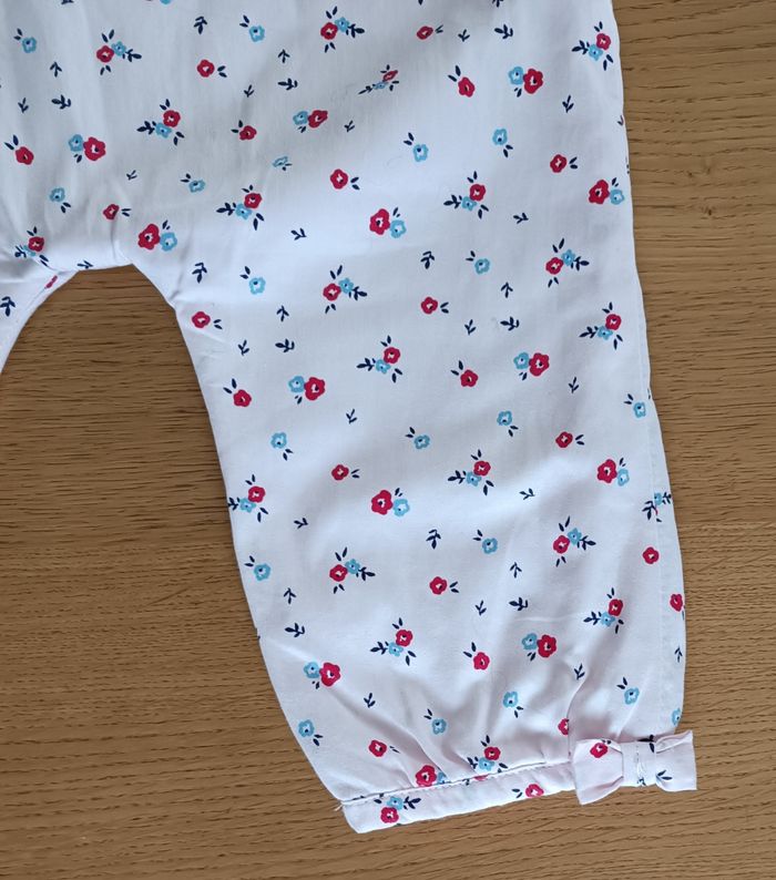 Salopette rose pâle fleurie Sergent Major fermeture pression 2 poches avant fille 18 mois 80 cm - photo numéro 8