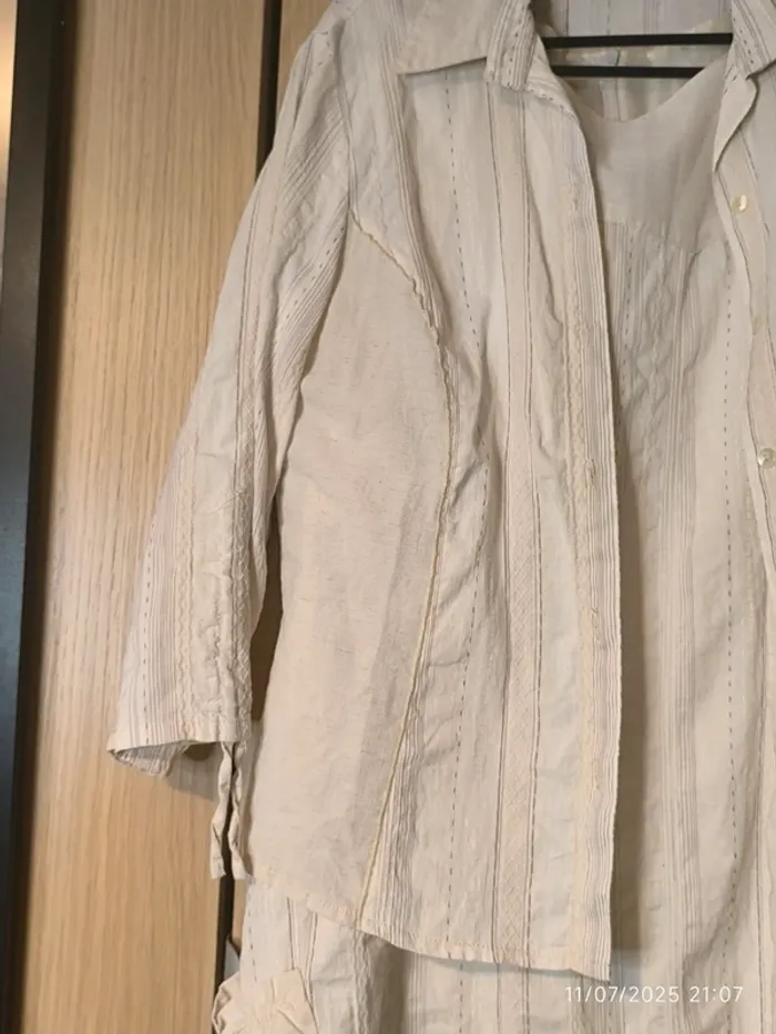 Robe beige + surchemise (46) - photo numéro 2