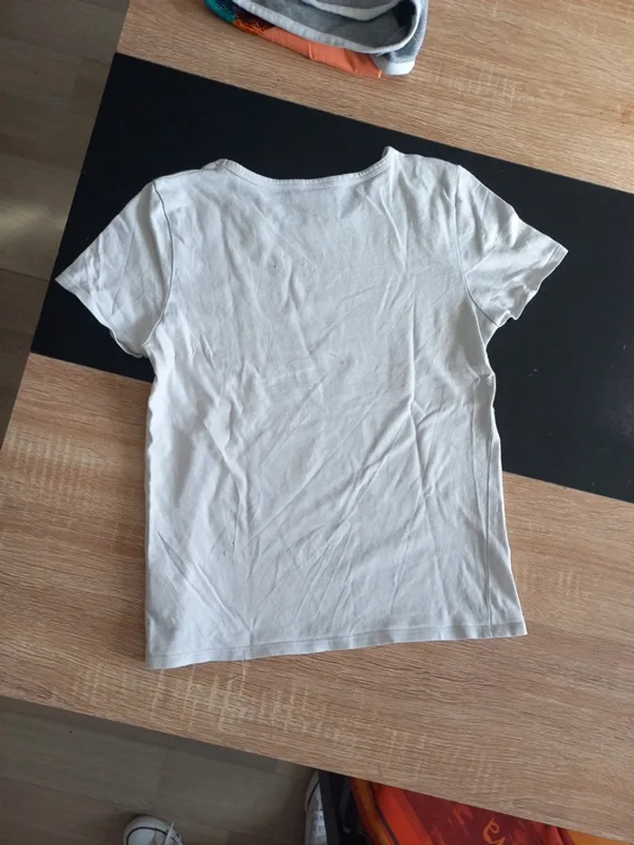 Tee-shirt fille blanc 8/9 ans - photo numéro 3