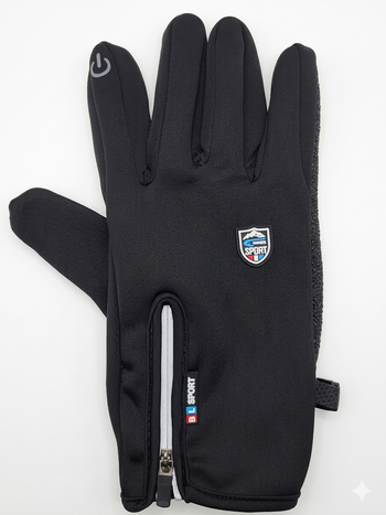 Gants vélo tactiles étanches et chauds – Coupe-vent et intérieur polaire Noir