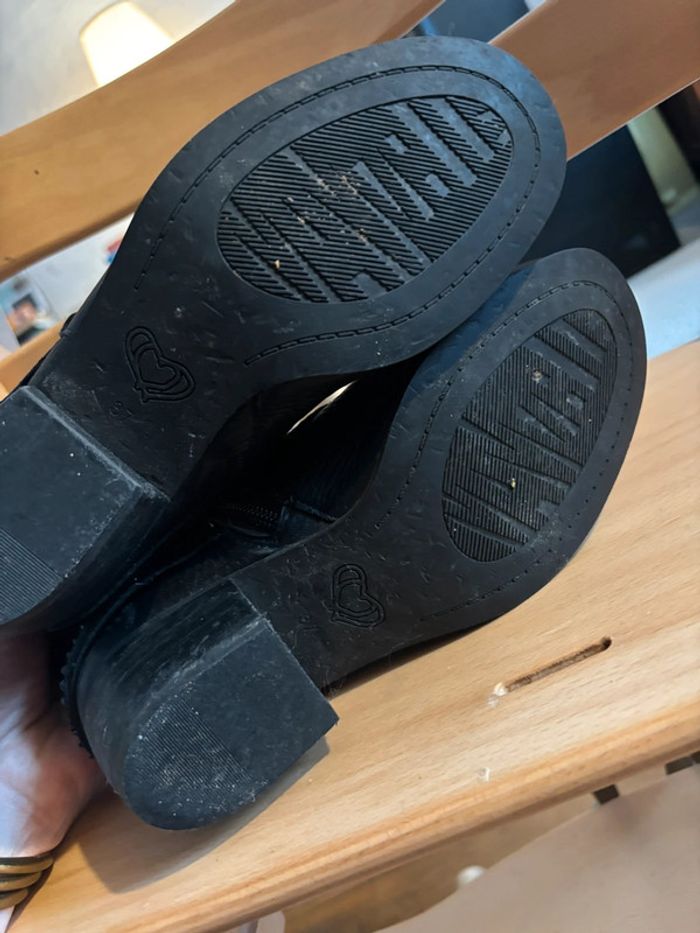 Bottines en cuir noir effet serpent Mamzelle - photo numéro 5