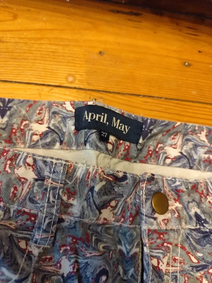 Jean skinny April May 27 US bleu et motif 5 poches neuf - photo numéro 3