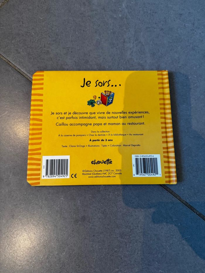 Livre / Album - Caillou au restaurant - Chouette - photo numéro 2