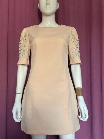 Robe saumon avec motif et perle AA Made in Korea