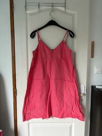 Robe débardeur rose vintage en coton