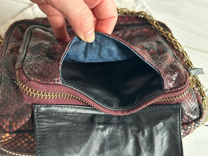 Sac Claris Virot Big Charly python Bordeaux - photo numéro 9