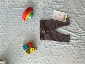 pantalon en velours gris violet taille réglable 6 mois kimbaloo
