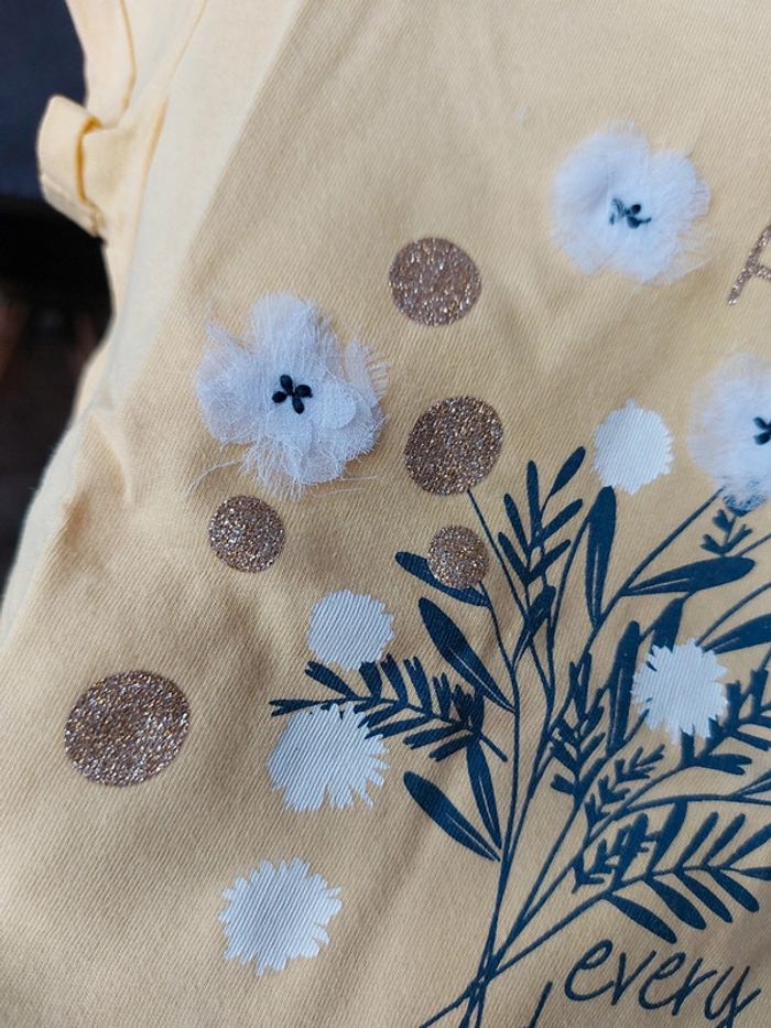 Tee-shirt manches courtes jaune In Extenso 4 ans - photo numéro 8