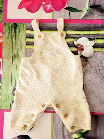Salopette laine beige 1 mois