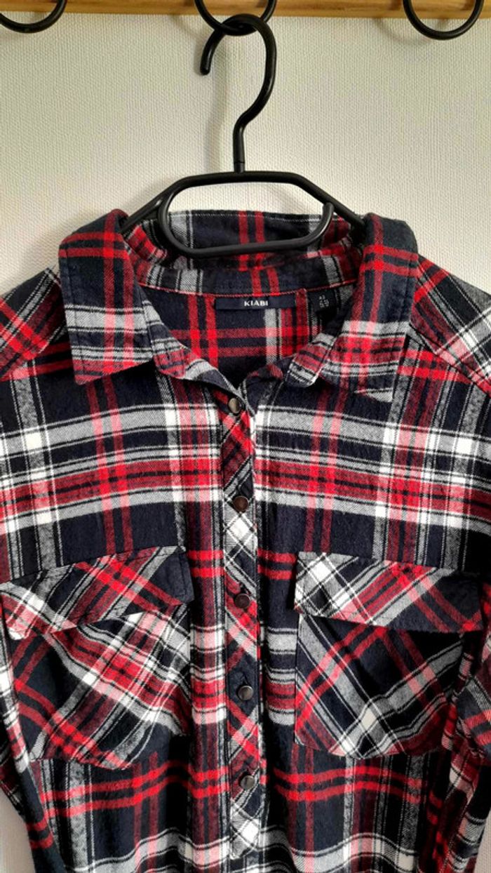 Robe chemise à carreaux manches longues Kiabi taille 42 - photo numéro 7