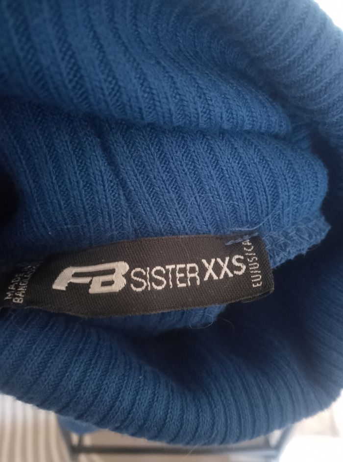Pull côtelé col bleu électrique xxs - photo numéro 5