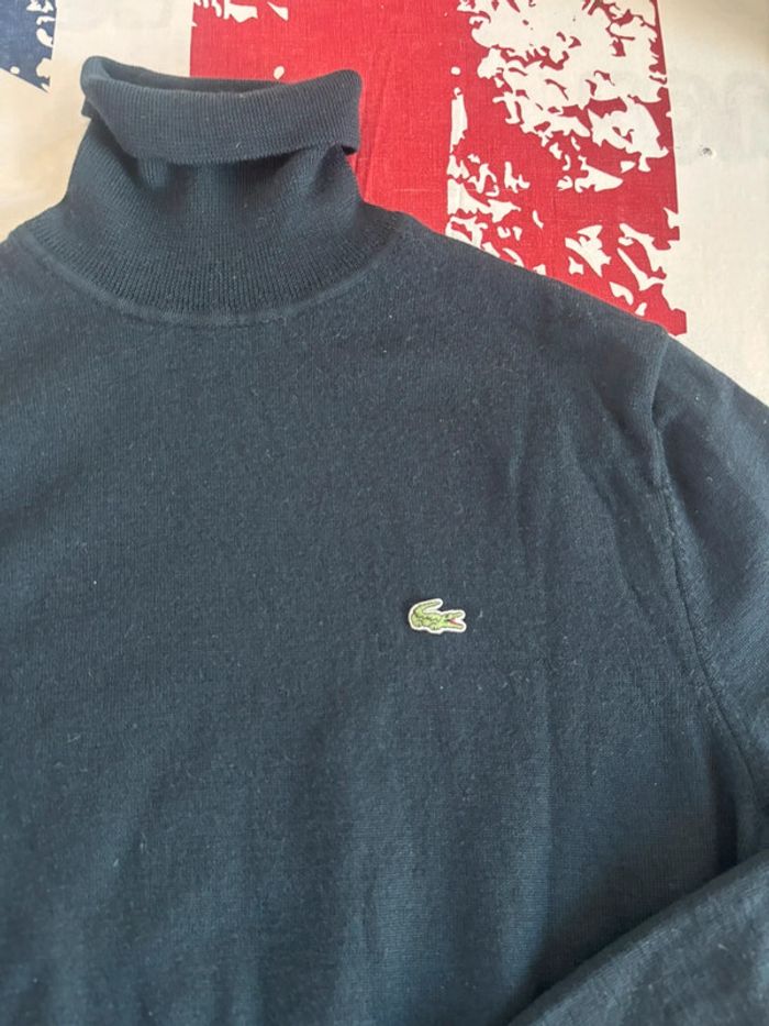 Col roulé léger Lacoste taille xs bleu marine vintage - photo numéro 3