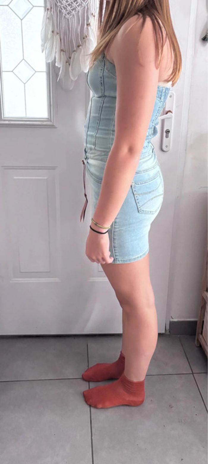 Robe bustier en jean marque LPB taille s / 36 - photo numéro 5