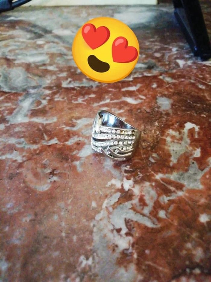 Bague à diamants couleur argent 16,9 mm - photo numéro 7