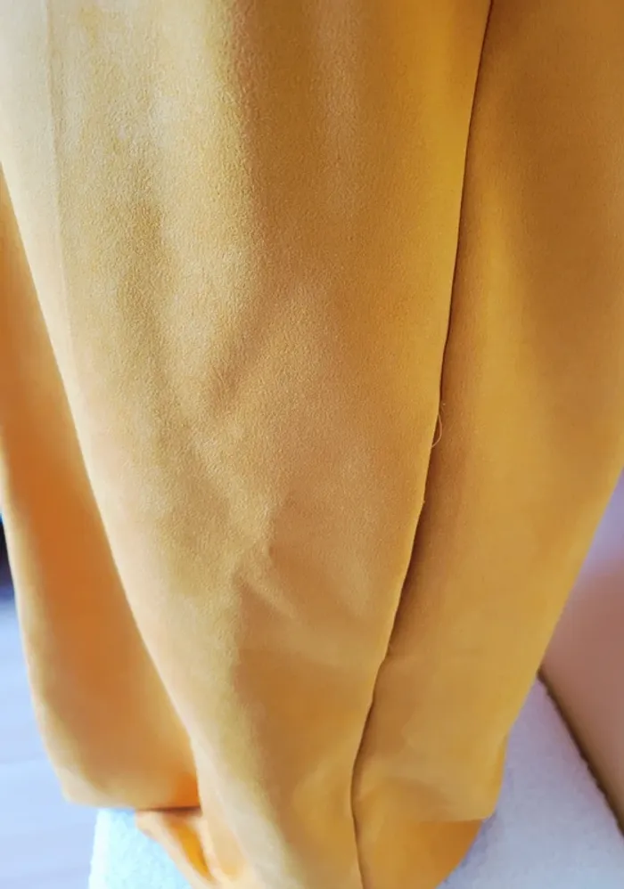 Veste / manteau long daim Zara moutarde - photo numéro 6
