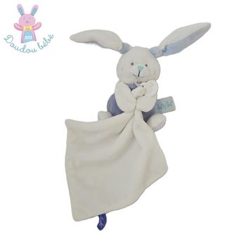 Doudou Lapin "blue" bleu blanc mouchoir BABY NAT
