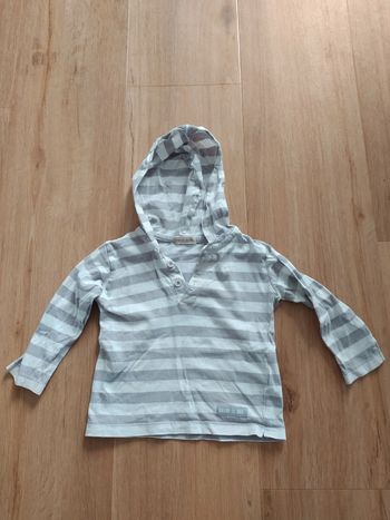 T-shirt manches longues capuche grain de blé 18M