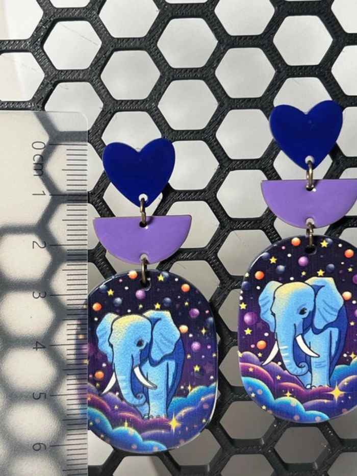 Boucles d’oreilles - Mon éléphant bleu - photo numéro 5