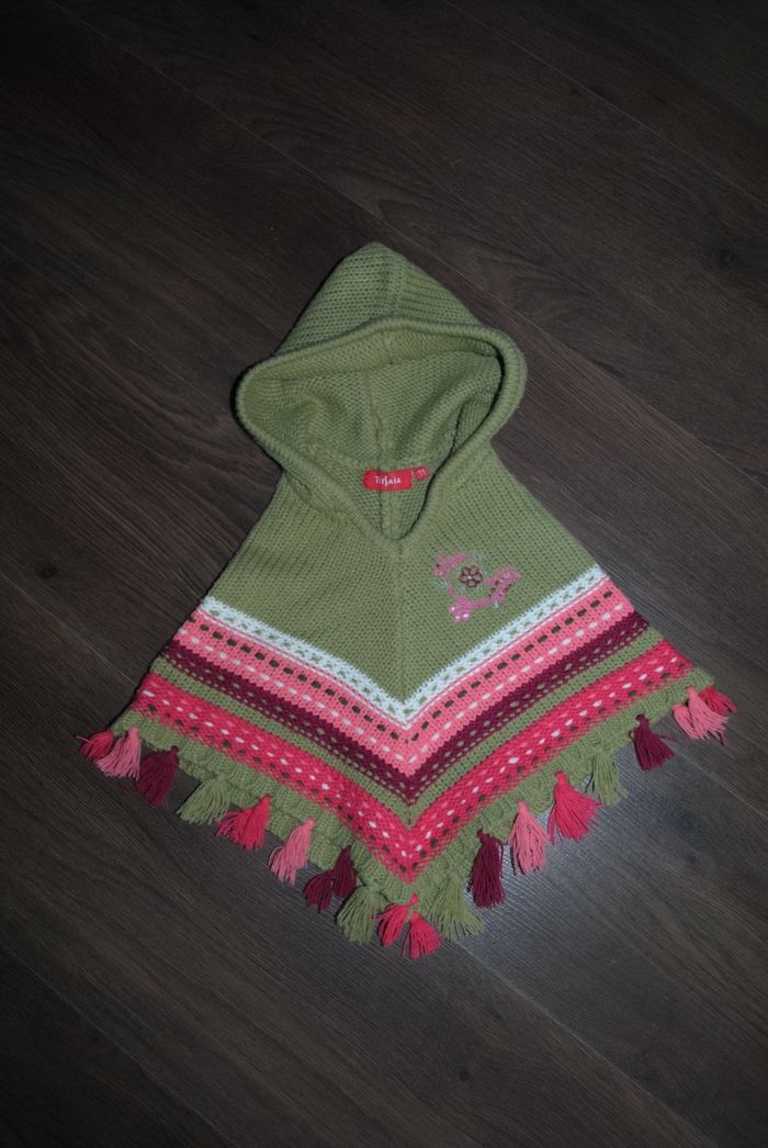 Poncho tricot fille