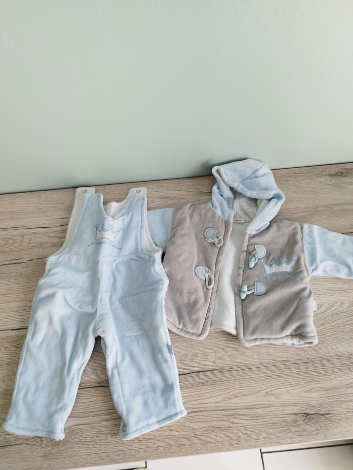 Ensemble salopette et gilet velours