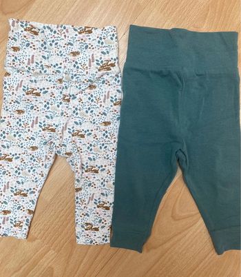 2 leggings taille haute - 3 mois