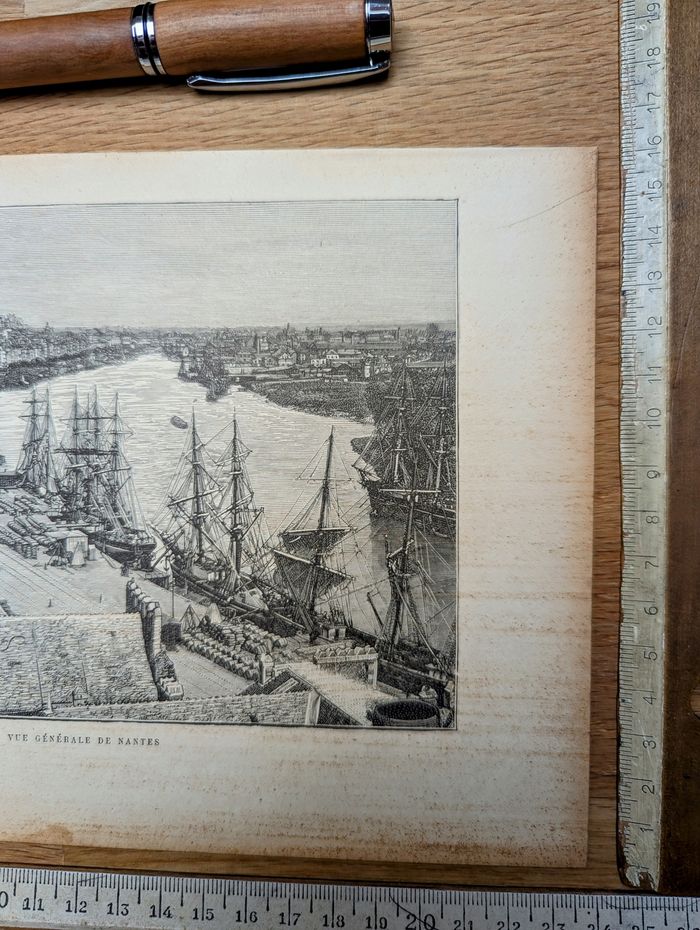 Imprimée en 1890, gravure de Nantes, Vintage Authentique (cadre non inclus ) - photo numéro 8