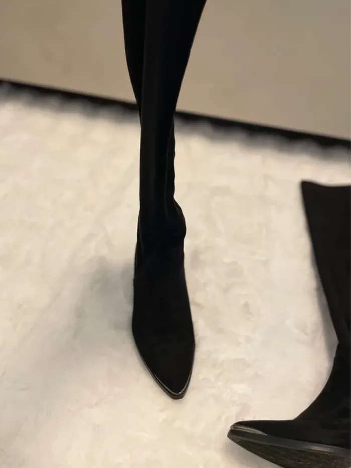 Botte cuissarde noir velours 39 - photo numéro 5
