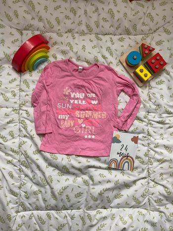 teeshirt manches longues rose 23 mois