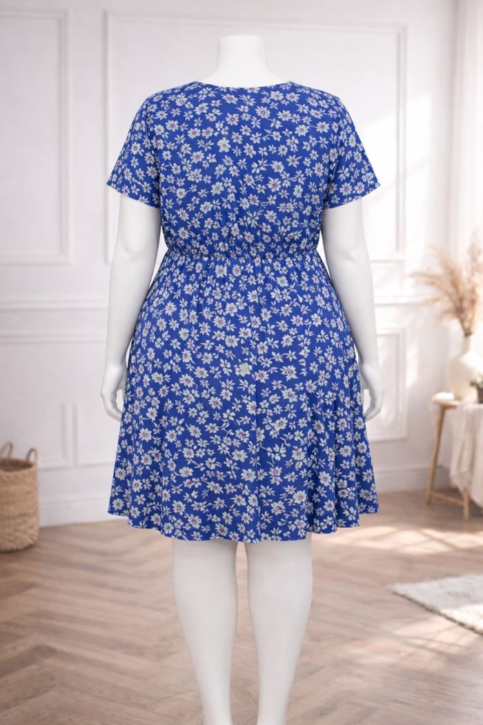 Robe champêtre herbier poétique bleu et multicolore Femme taille 54 marque Boohoo 💍 - photo numéro 6