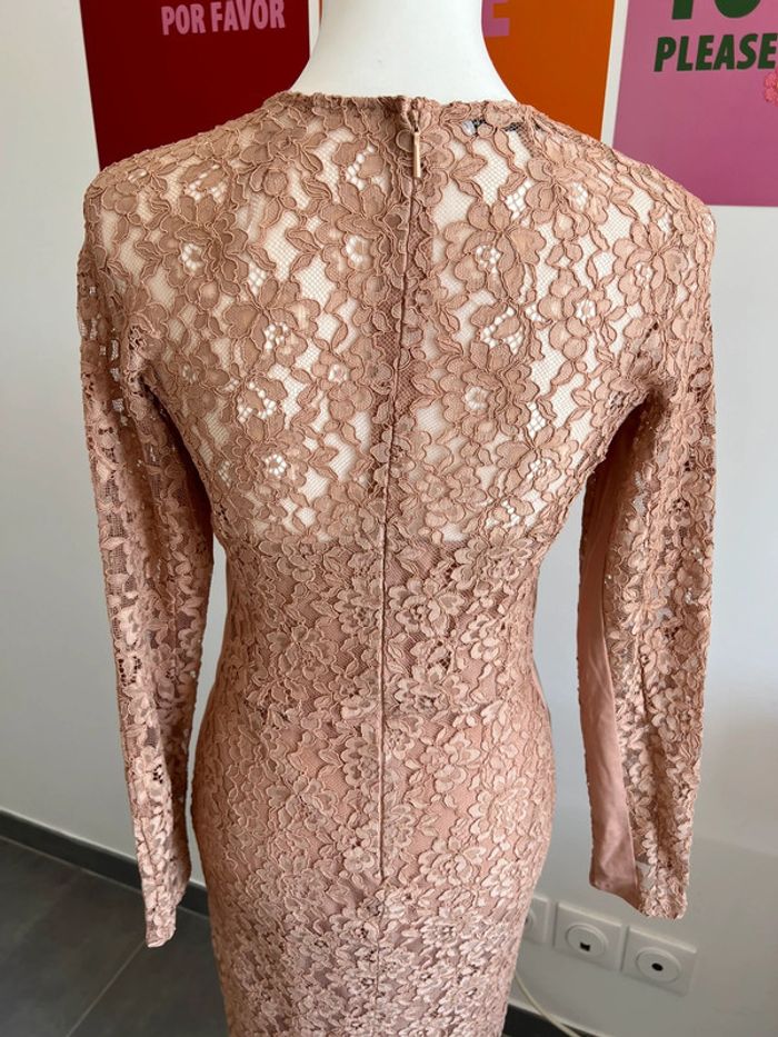 Robe Longue Rose en Dentelle Mango Taille S - photo numéro 6