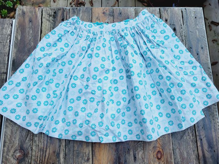 Magnifique jupe réversible 🏵 Okaïdi, tons bleu turquoise/vert, 12 ans - photo numéro 2