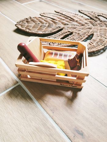 🥩Dinette cagette divers aliments en bois marque Melissa et Doug