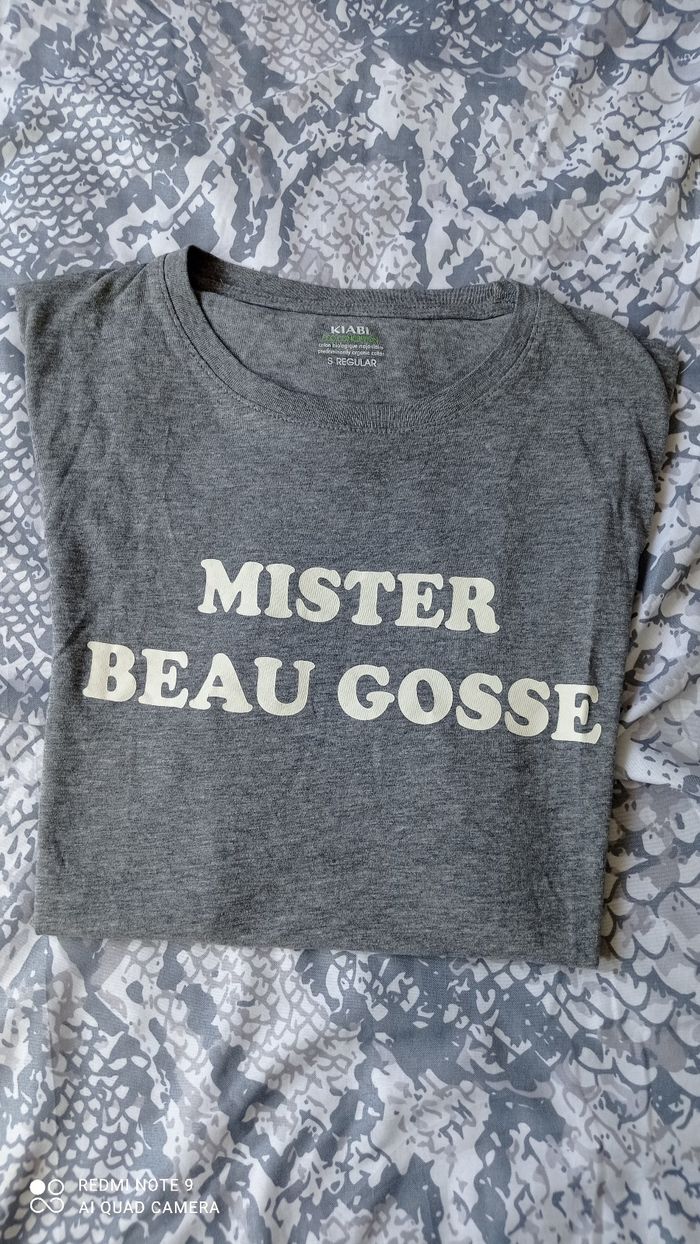 T-shirt gris Kiabi en coton bio taille S comme neuf - photo numéro 3