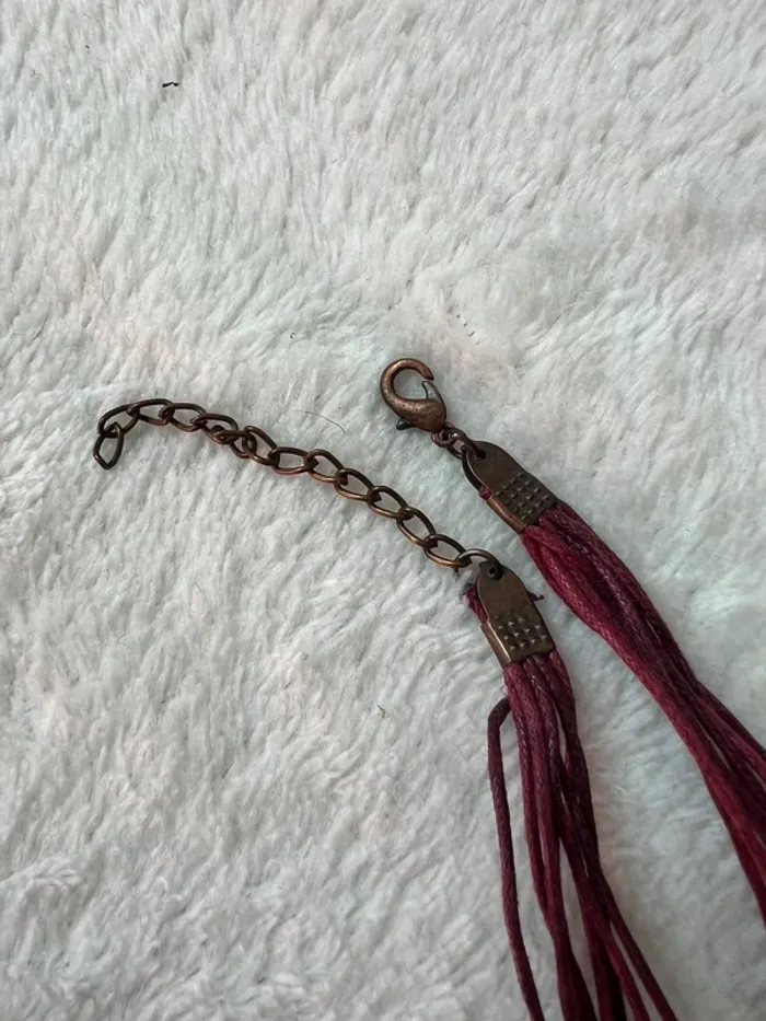 Collier bordeaux/bronze Abstract Boho 70s Witchy - photo numéro 5
