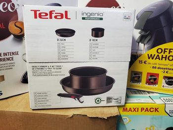 Coffret TEFAL INGENIO Performance Poêle + Casseroles + Poignée amovible.