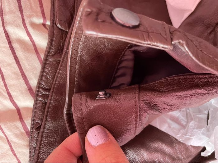 Veste asymétrique en cuir marron taille M Jacqs Leather - photo numéro 7
