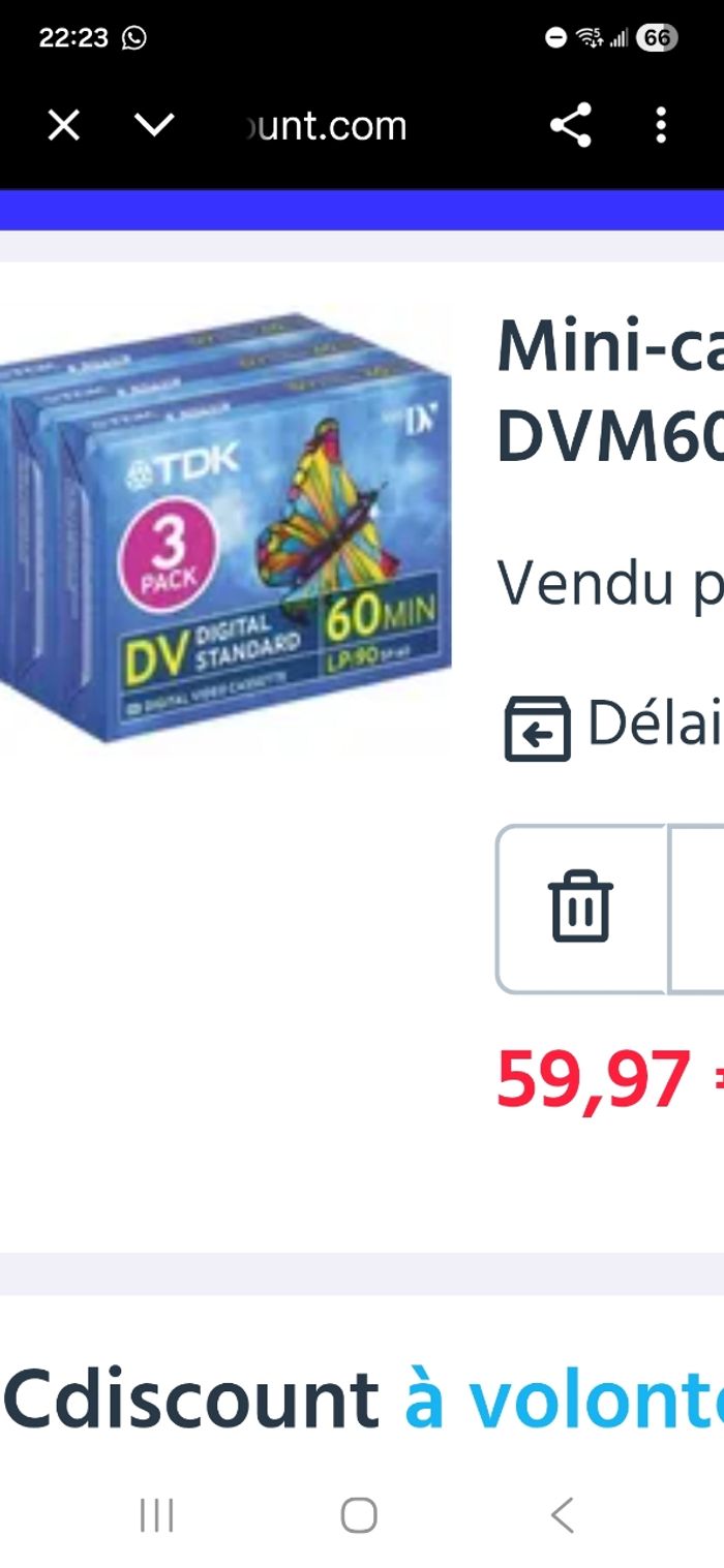 Lot 3 cassette verge Tdk - photo numéro 2