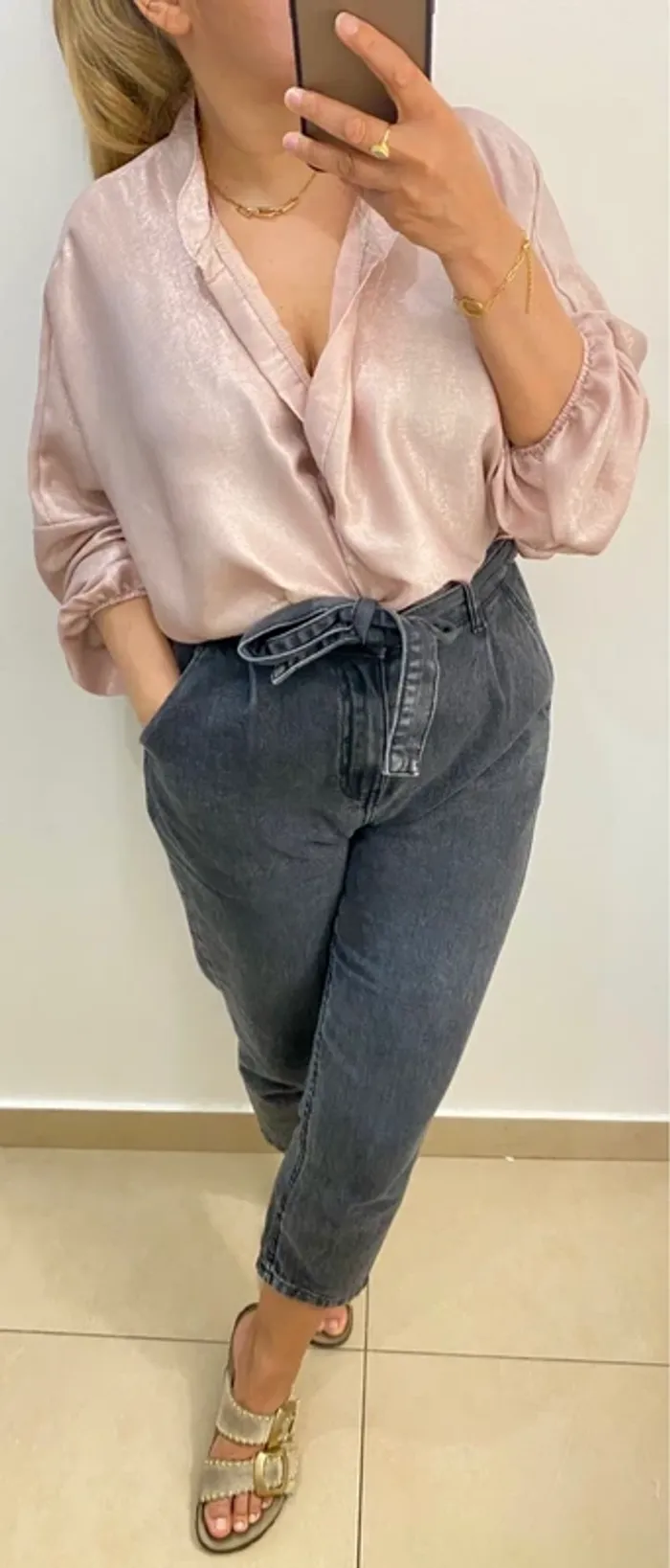 Blouse rose ample scintillante Taille Unique - photo numéro 5