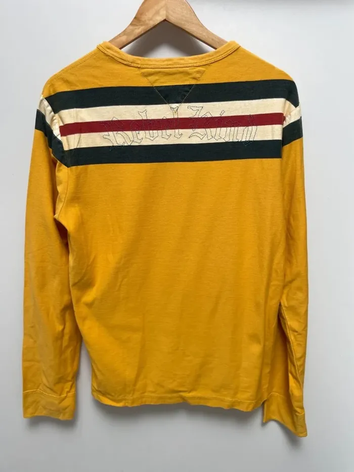 Vintage T-shirt long sleeves yellow Tommy Hilfiger Size Medium Mens - photo numéro 5