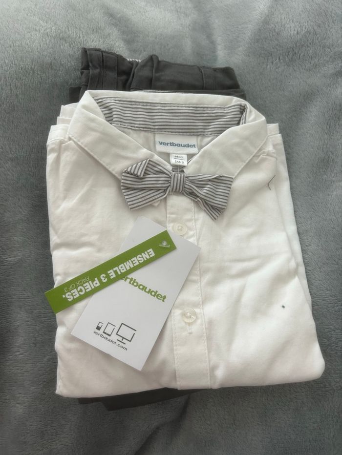 Ensemble chemise/bolerot/pantalon/noeud neuf verbaudet - photo numéro 2