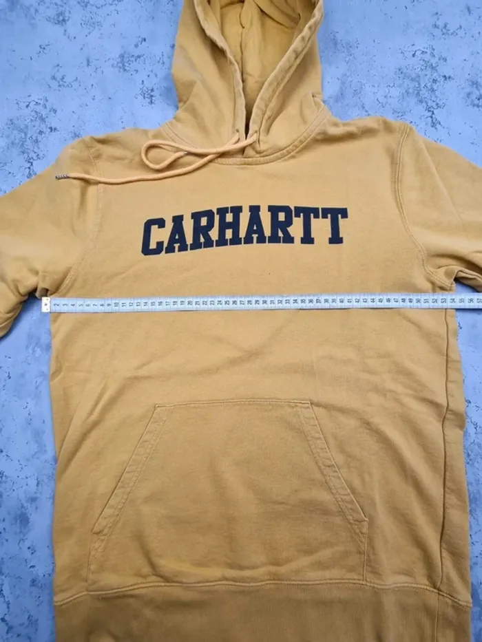 Pull capuche Carhartt jaune moutarde Taille M - photo numéro 10