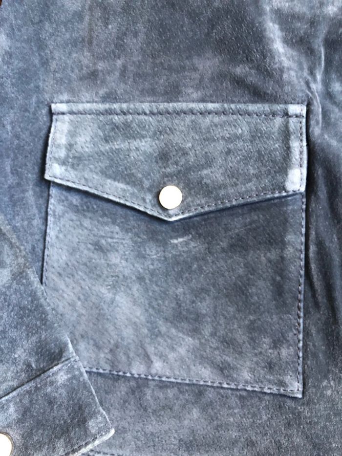Blouson en cuir neuf scottage taille 38 bleu marine - photo numéro 5