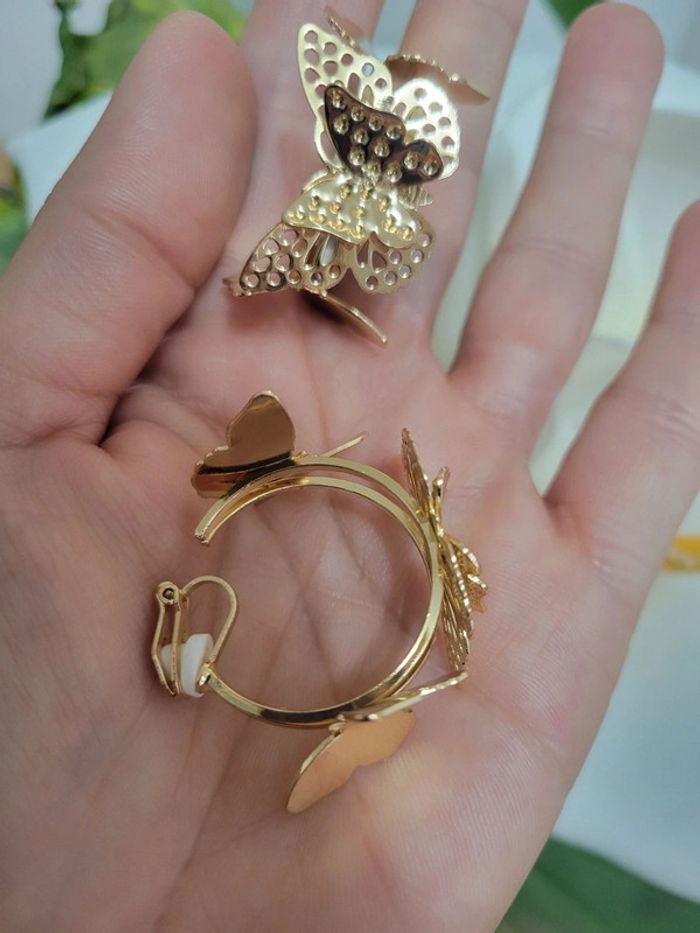 Clips creoles papillons gold - photo numéro 3