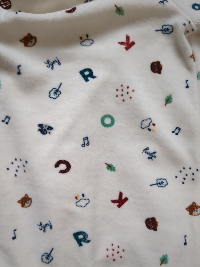 Grenouillère en velours à imprimé fantaisie Sergent Major 3 mois - photo numéro 2