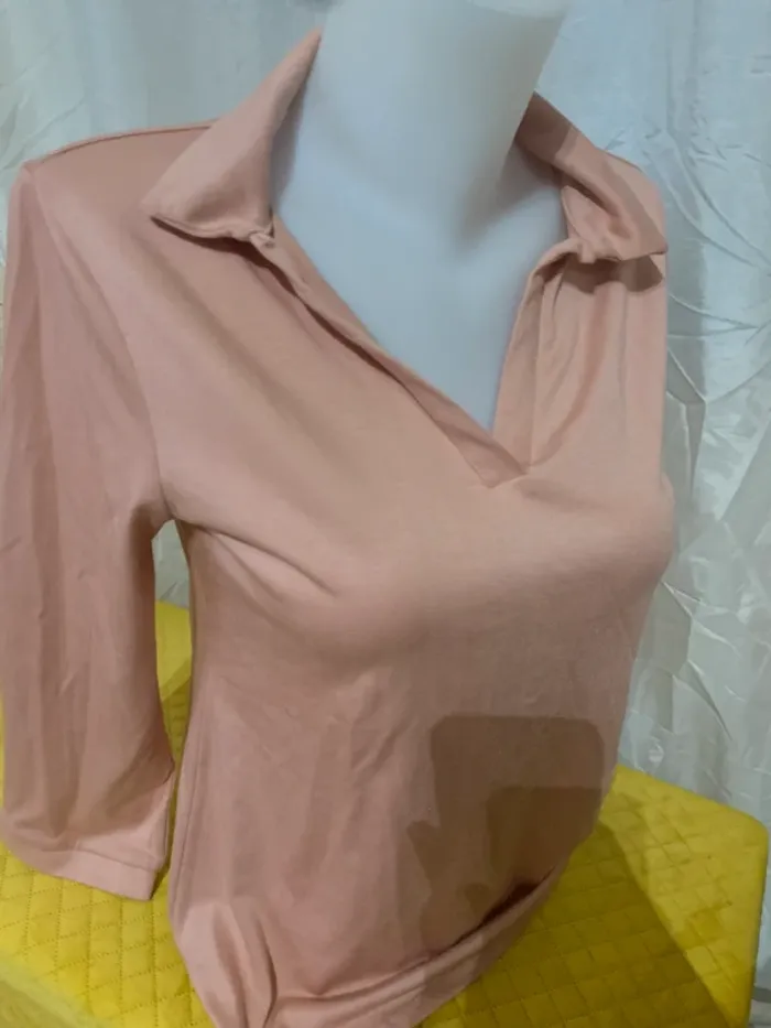 TEE shirt Gemo taille M rose très bon état manches longues - photo numéro 4