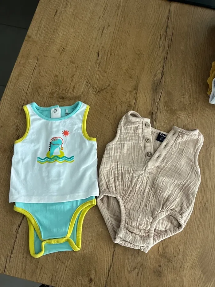 Combinaison bloomer 1 mois gaze de coton