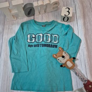T shirt manche longue turquoise  tape à  l œil  3ans